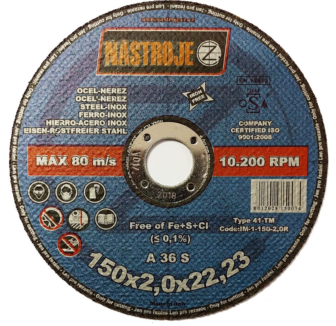 Kotouč na ocel řezný