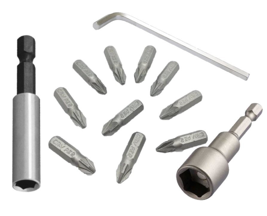 Utahovací hroty, nástavce