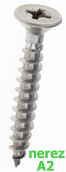 Vrut se zapuštěnou hlavou pozidrive NEREZ A2